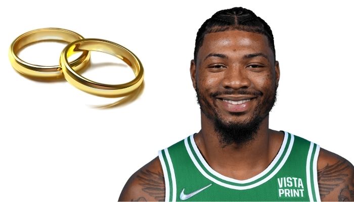 Marcus Smart with wedding rings